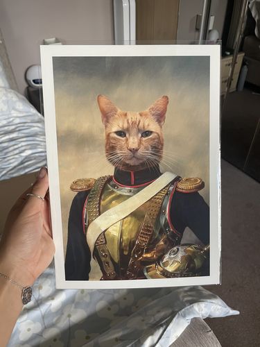 Customer photo review of The Captain - Custom Vintage Pet Portrait