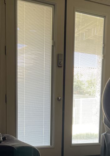 Customer photo review of Raise & Lower Blinds Glass and Frame Kit (Tall Full Lite 24" x 82" Frame Size)