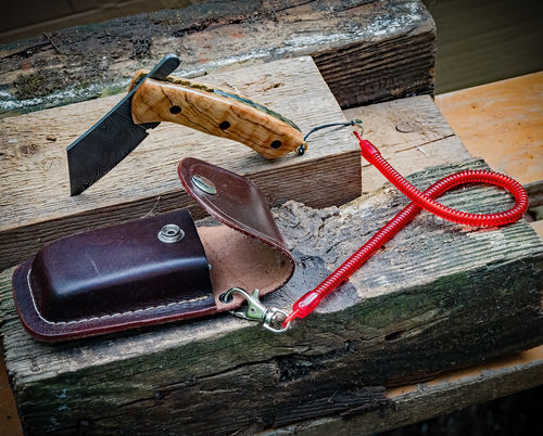 Customer photo review of Workshop EDC Folding Seax - Olive Wood