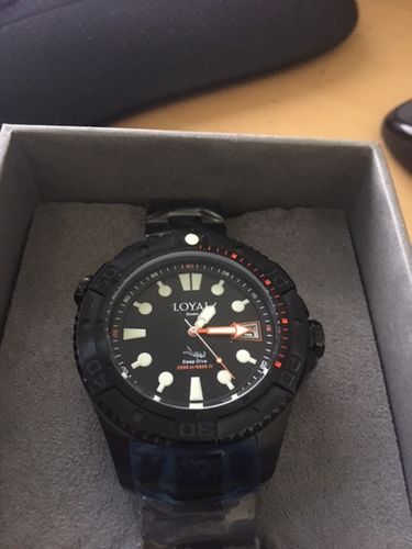 Customer photo review of Loyal Men's Scuba Black PVD Quartz Diver Watch Black Dial
