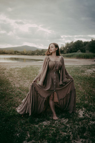 Customer photo review of Flar Sleeves Evening Dresses Strectch Neck Photography Dresses Baby Shower Dress for Pregnant Woman YEWEN 2021 YD21829