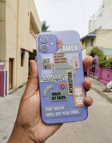 Customer photo review of Walk by Faith' iPhone Case