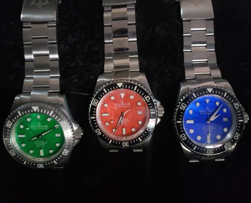 Customer photo review of Oceaneva™ Men's Deep Marine Explorer II 1250M Pro Diver Watch Red Mother of Pearl Dial