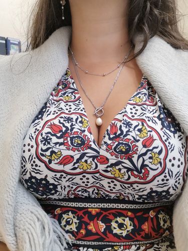 Customer photo review of Freshwater Necklace - Silver