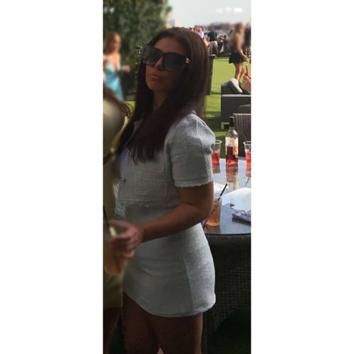 Customer photo review of ROSE Blue Tweed Two Piece Set (next day delivery available)