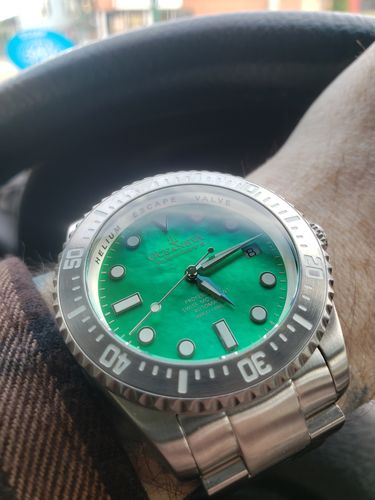 Customer photo review of Oceaneva™ Men's Deep Marine Explorer III 3000M Pro Diver Watch Green Mother Of Pearl Dial