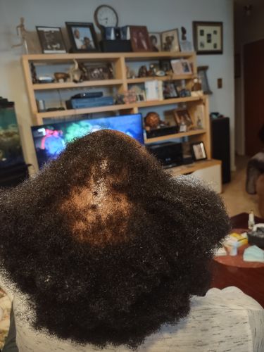Customer photo review of HAIR GROWTH BUTTER AND MOISTURIZER COMBO