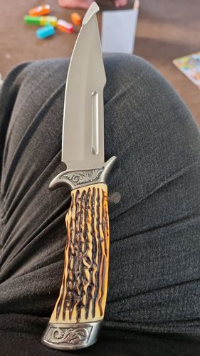 Customer photo review of Resin Handle Hunting Knife