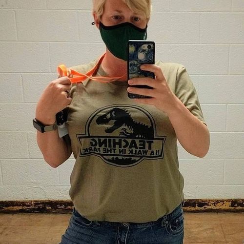 Customer photo review of Teaching Is A Walk The Park Print Short Sleeve T-shirt