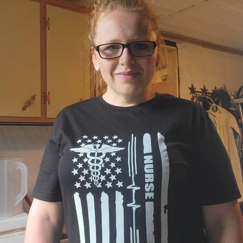 Customer photo review of Nurse Print Short Sleeve T-shirt