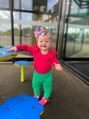 Customer photo review of RUBY PINK LONG SLEEVE FLUTTER