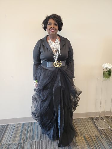 Customer photo review of Slit Tulle Tutu Mesh Long Skirts