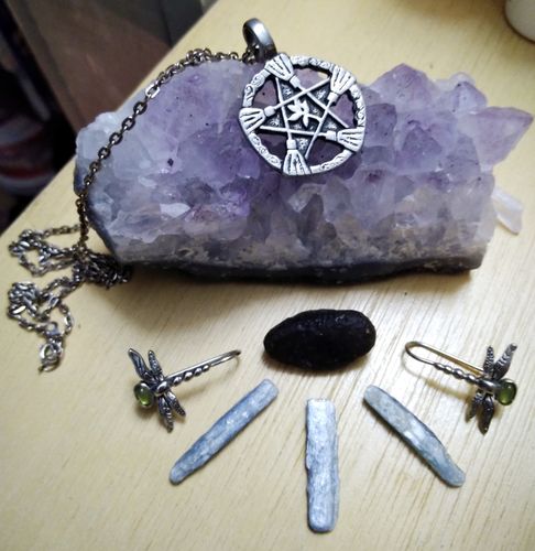 Customer photo review of Brooms Of Elder Pentacle Necklace