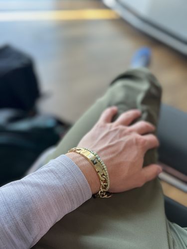 Customer photo review of 9.5mm Cuban Link Engravable ID Bracelet