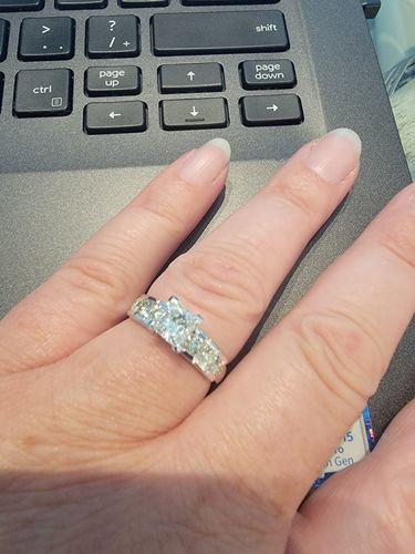 Customer photo review of 2.20-3.35 CT Princess & Round Cut Natural Diamonds - Bridal Set