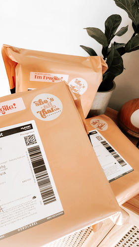 Customer photo review of Compostable Mailers Peach