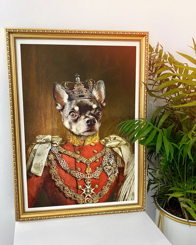 Customer photo review of The Prince - Custom Vintage Pet Portrait