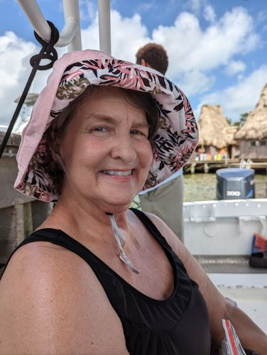 Customer photo review of Wide Brim Cotton Summer Hat