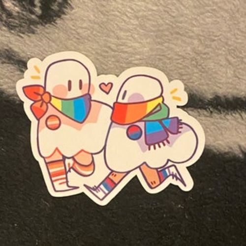 Customer photo review of Pride Parade Ghost Stickers!