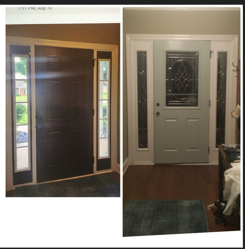 Customer photo review of Saxon Glass and Frame Kit (Half Lite 24" x 38" Frame Size)