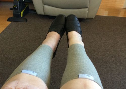 Customer photo review of Premium Bamboo Anti-Fatigue Calf Sleeve (2X)