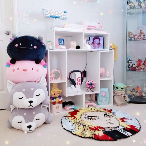 Customer photo review of White/Black 3 Pieces TV Console Stand | DEVAISE