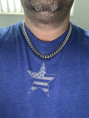 Customer photo review of The Stormtrooper® - 12mm Iced Miami Cuban Link Chain White Gold Plated with CZ Clasp
