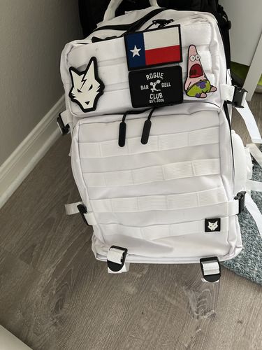 Customer photo review of Gen 3 White 45L Backpack