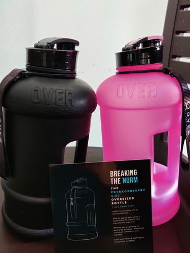 Customer photo review of Hot Pink Flip Cap 1.5L Oversized Bottle