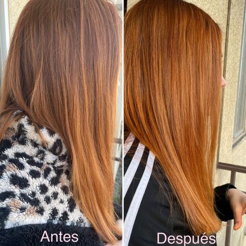 Reseña con foto de un cliente sobre Pack 3 Hennas Jamila BAQ Premium - Cobrizo Intenso y Duradero 🔥 👩🏼🦰