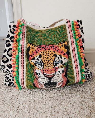 Customer photo review of Forestry Leopard Embellished Tote