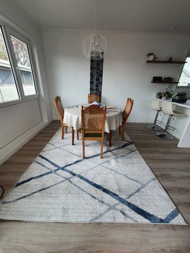 Customer photo review of Kimberley Draft Line Modern Rug, 290x200cm, Blue / White