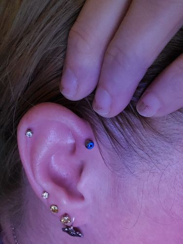 Customer photo review of Eyeball Steel Lip Ring