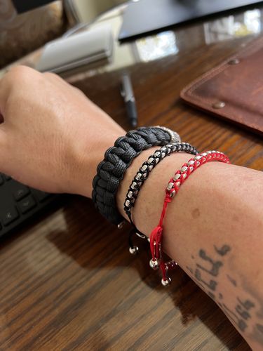 Customer photo review of Silver Braided Box Chain Bracelet in Black