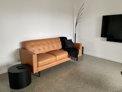 Customer photo review of Lottie | 3 Seater Sofa Tan Leather Online
