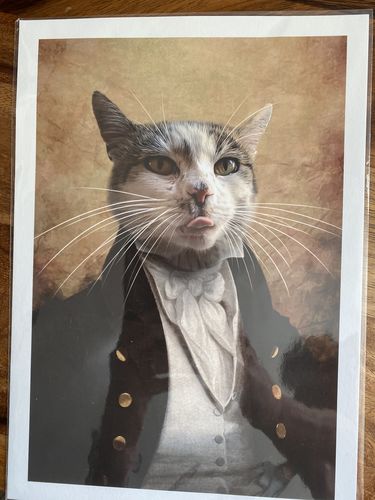 Customer photo review of The Baron - Custom Vintage Pet Portrait