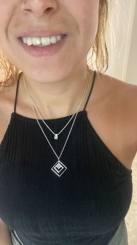 Customer photo review of Square inside Square Necklace