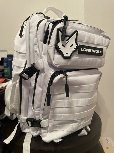 Customer photo review of Gen 3 White 45L Backpack