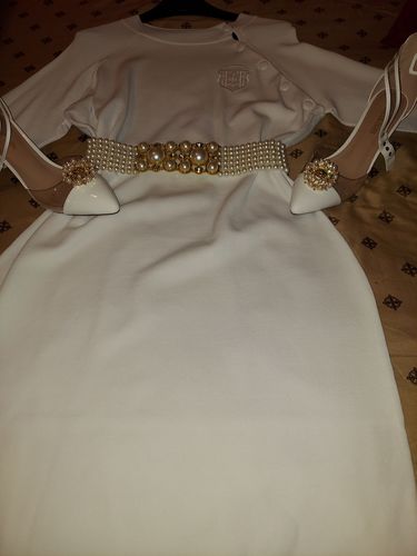 Customer photo review of Pearl Rhinestone Beaded Belt