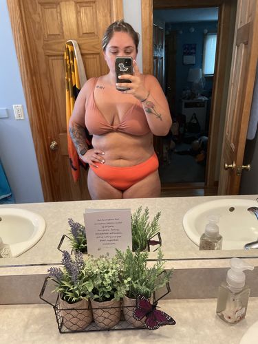 Customer photo review of 'Empower' Mid Rise Cheeky Bikini Bottom