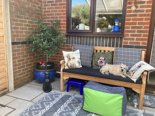 Customer photo review of Open Air Bean Bag Footstool