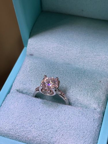 Customer photo review of Round Moissanite Fashion Bull Head Sterling Silver Wedding Ring
