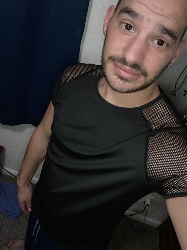 Customer photo review of Mens See Through Hollow Short-sleeved T-Shirts Set SKUG84001