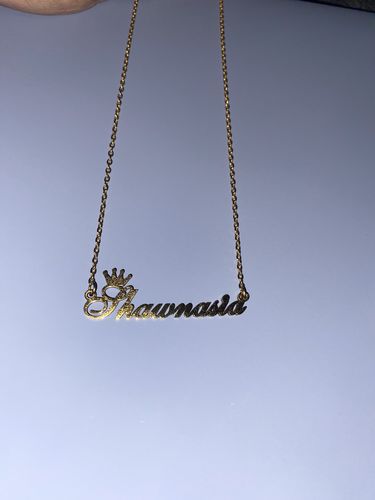 Customer photo review of Classic Crown Name Necklace