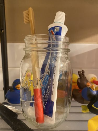 Customer photo review of OLAS Toothbrush Natural - Red Handle