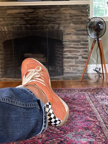 Customer photo review of Men's Racing Sneaker in Vintage Orange (Orange and Sand)