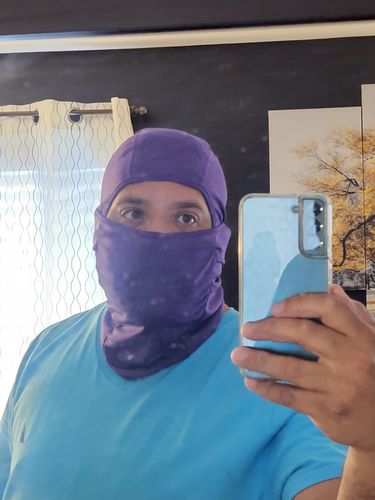 Customer photo review of Balaclava Face Mask Purple