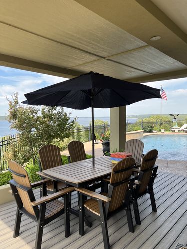 Customer photo review of DuraWeather Poly® 7-Piece Lakeside Adirondack Dining Table Set