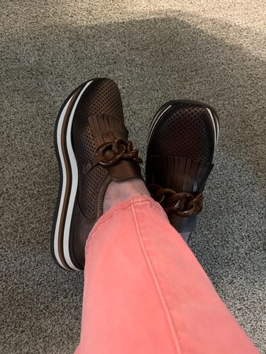 Customer photo review of Softwaves CADIE Black Slip-on Platform Sneaker