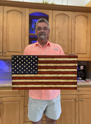 Customer photo review of 50 Star American Flag Metal Stencil (14 gauge steel)